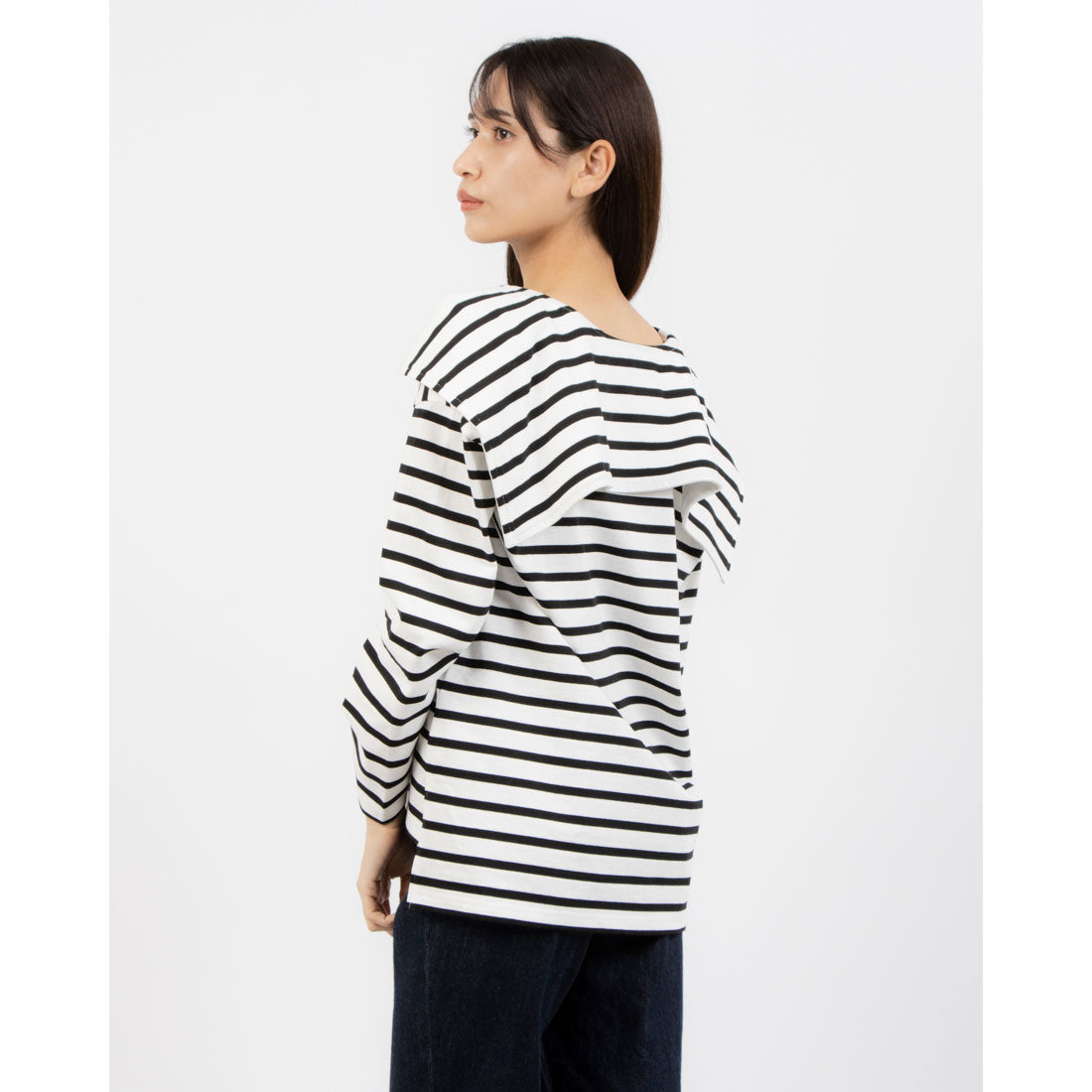 トーナル TONAL ビックカラーボーダーカットソー オフホワイト