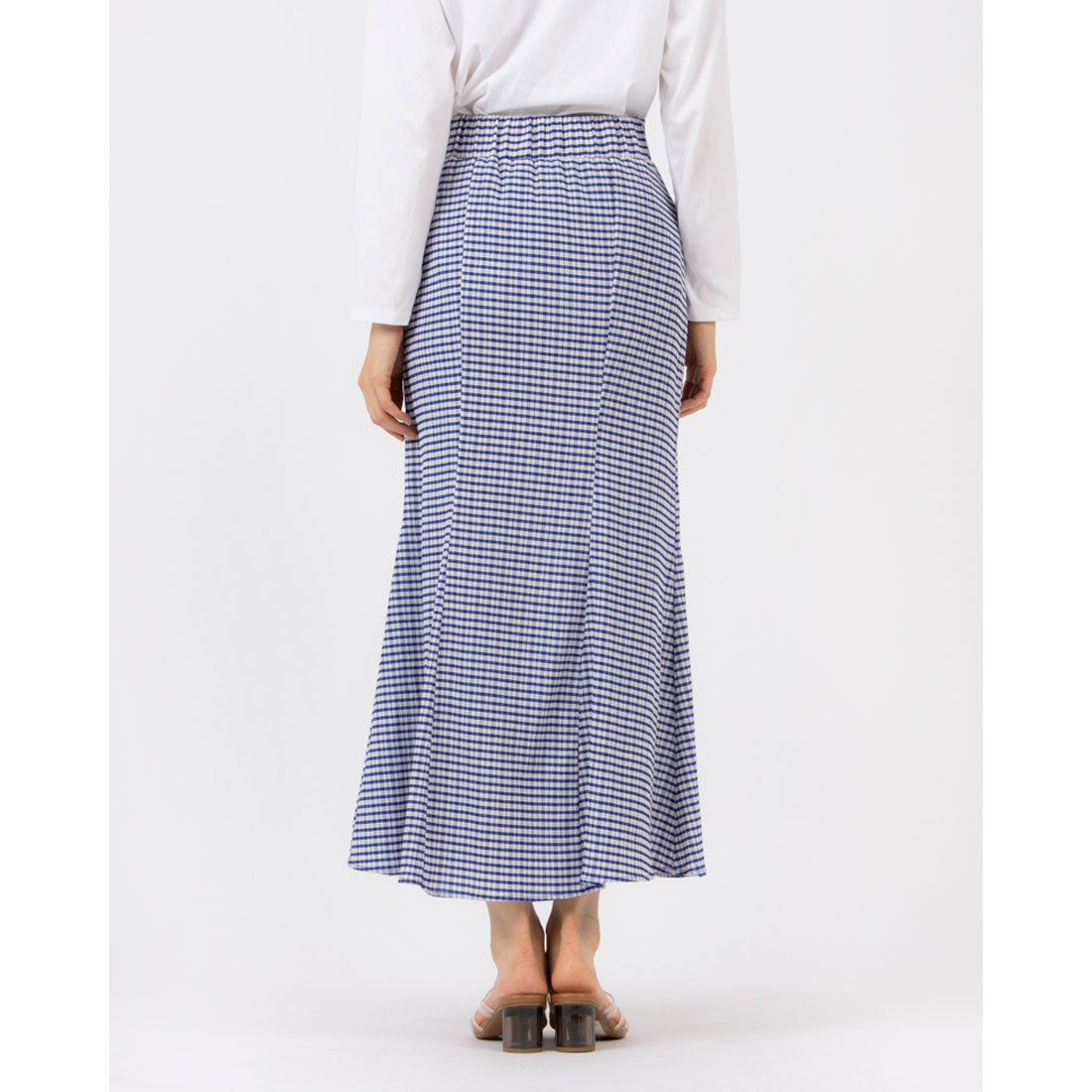 トーナル TONAL チェックマーメイドスカート ブルー