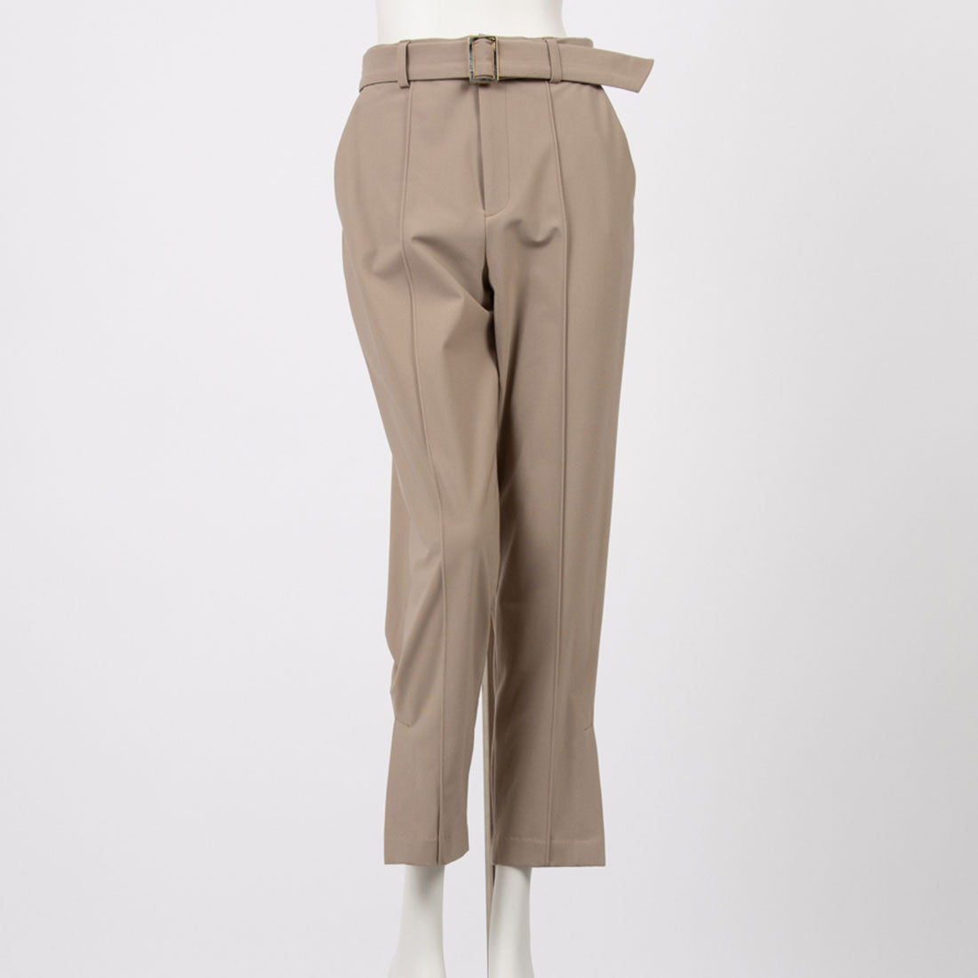 トーナル TONAL 裏起毛トリコットセンタープレススリムパンツ ベージュ