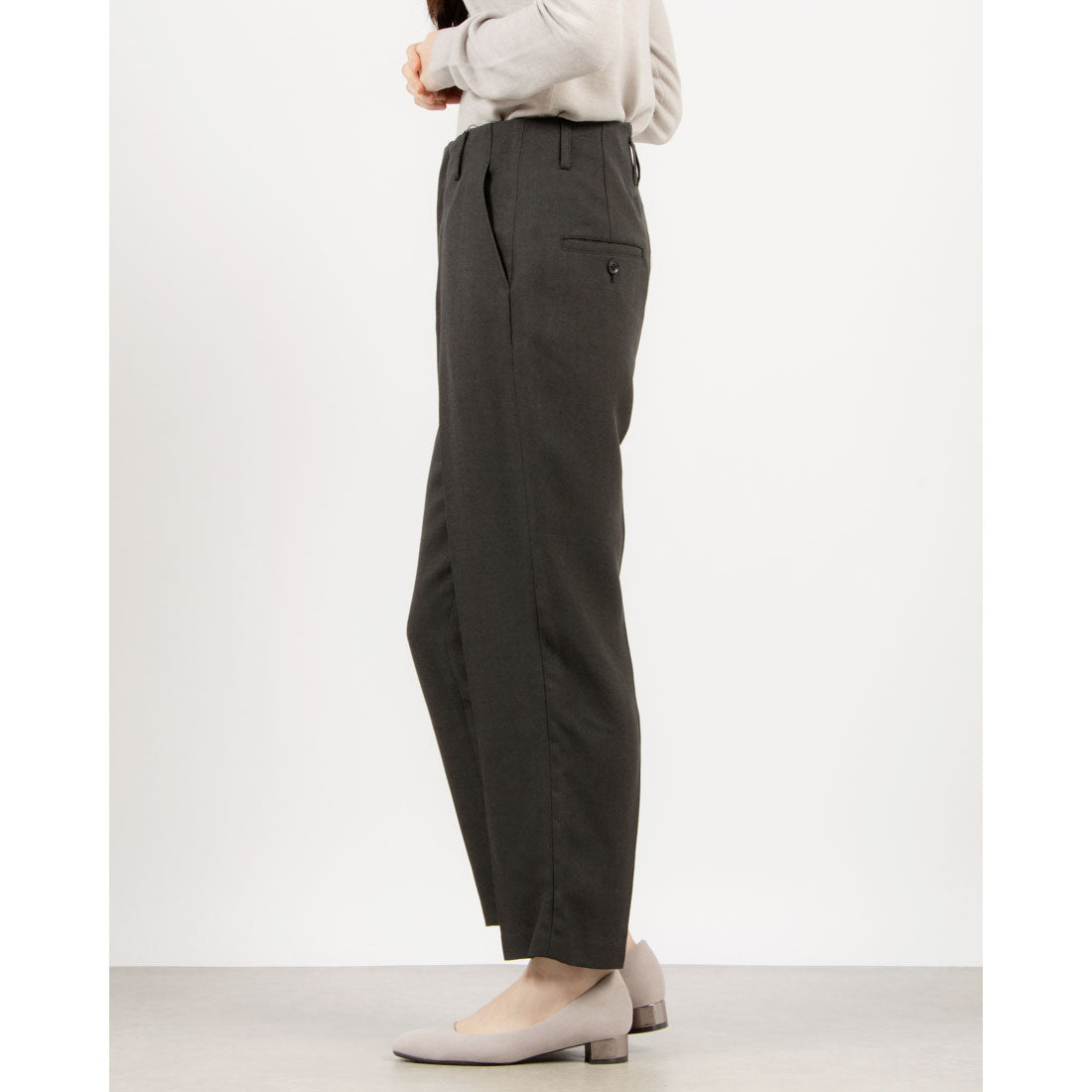 トーナル TONAL フェイクリネンペグトップパンツ ライトグレー