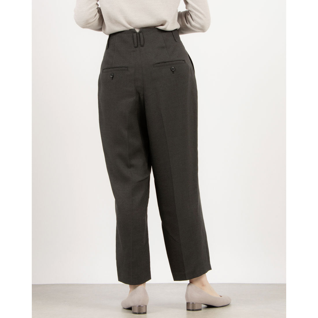 トーナル TONAL フェイクリネンペグトップパンツ ライトグレー