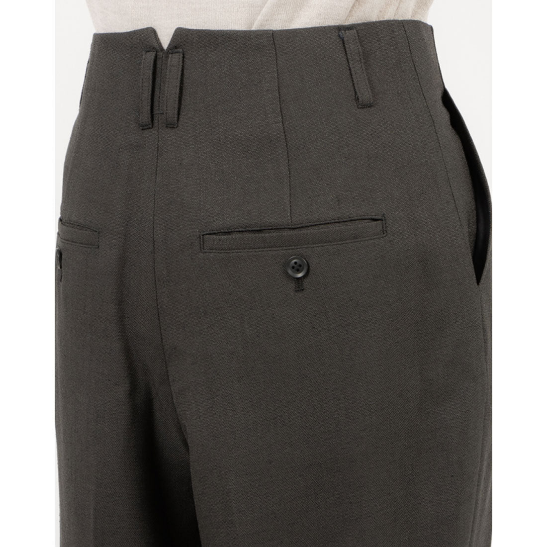 トーナル TONAL フェイクリネンペグトップパンツ ライトグレー