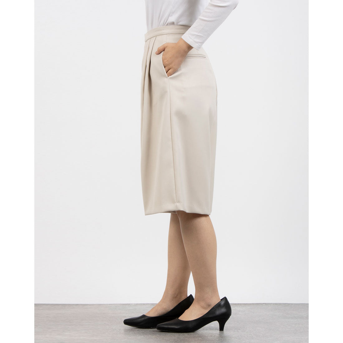 トーナル TONAL ブライトツイルキュロットパンツ ベージュ