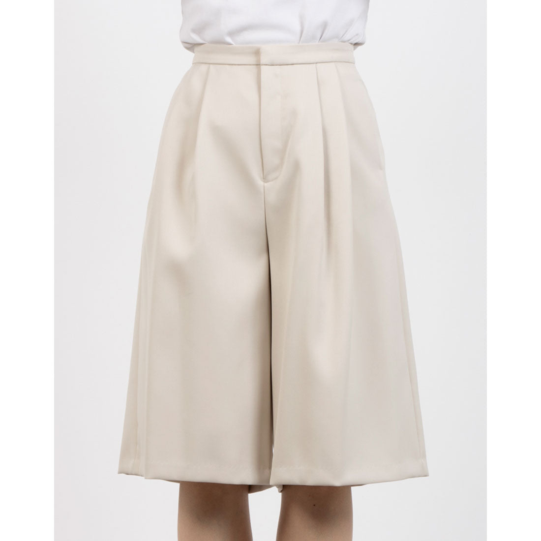 トーナル TONAL ブライトツイルキュロットパンツ ベージュ