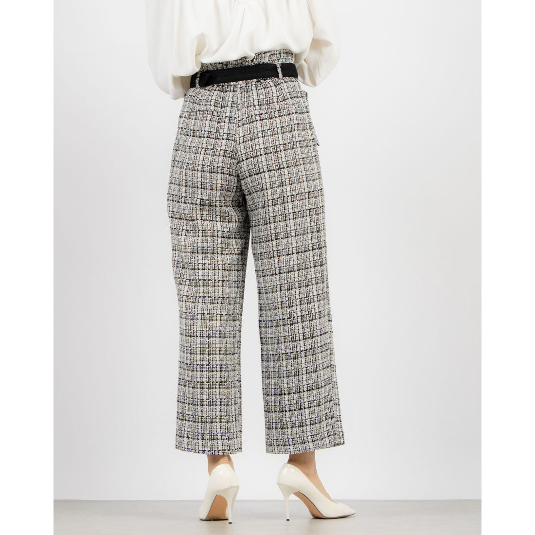 トーナル TONAL ツイードベルト付ワイドパンツ （ライトミックス） ライトミックス
