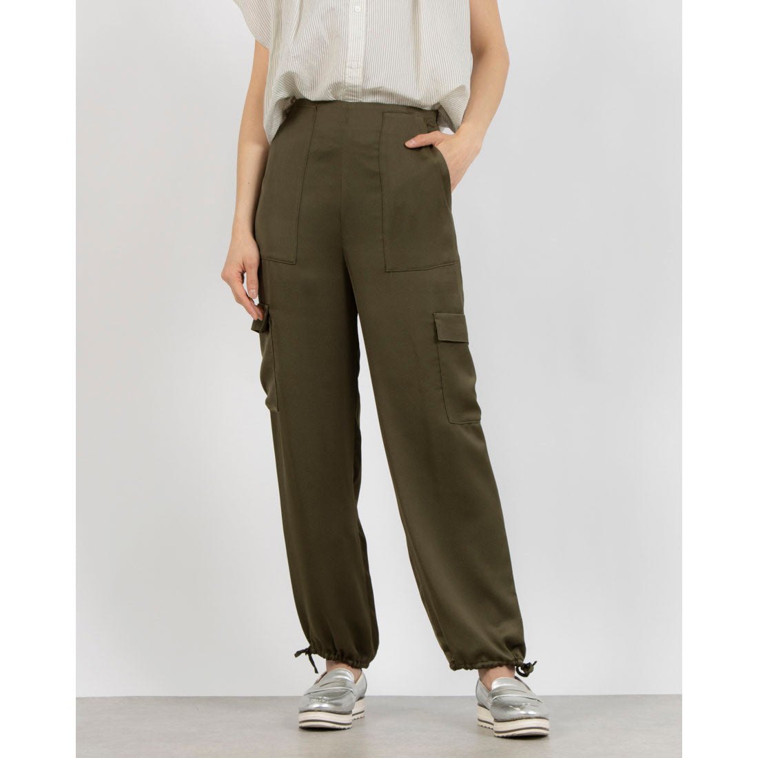 トーナル TONAL サテンカーゴパンツ （グリーン） グリーン