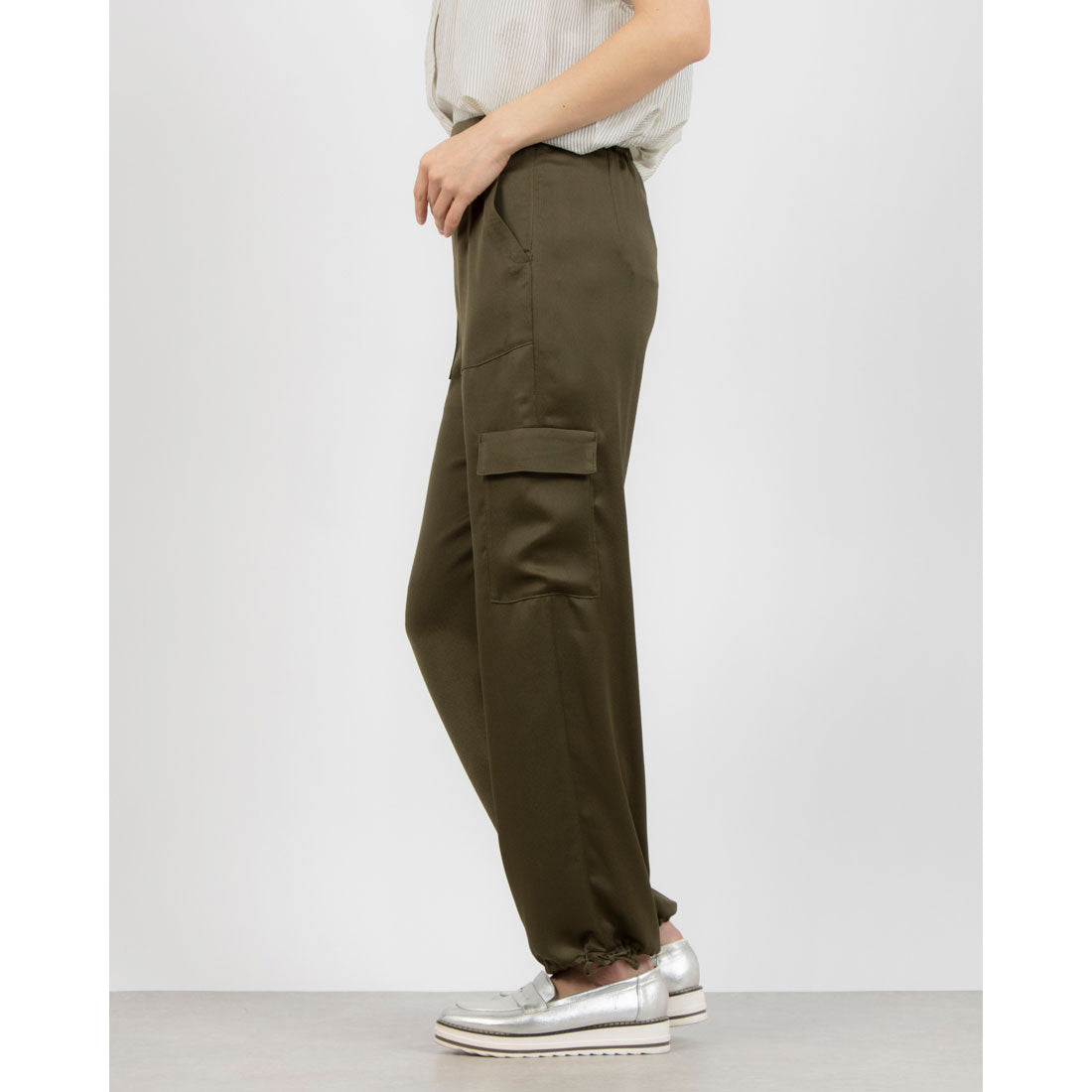 トーナル TONAL サテンカーゴパンツ （グリーン） グリーン