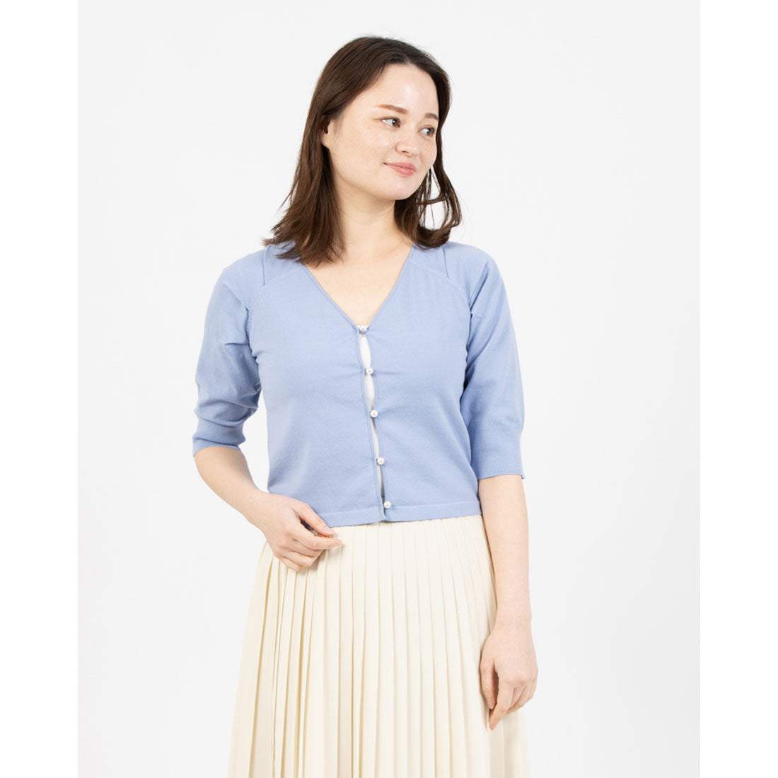 トーナル TONAL ショルダータックパールカーデ