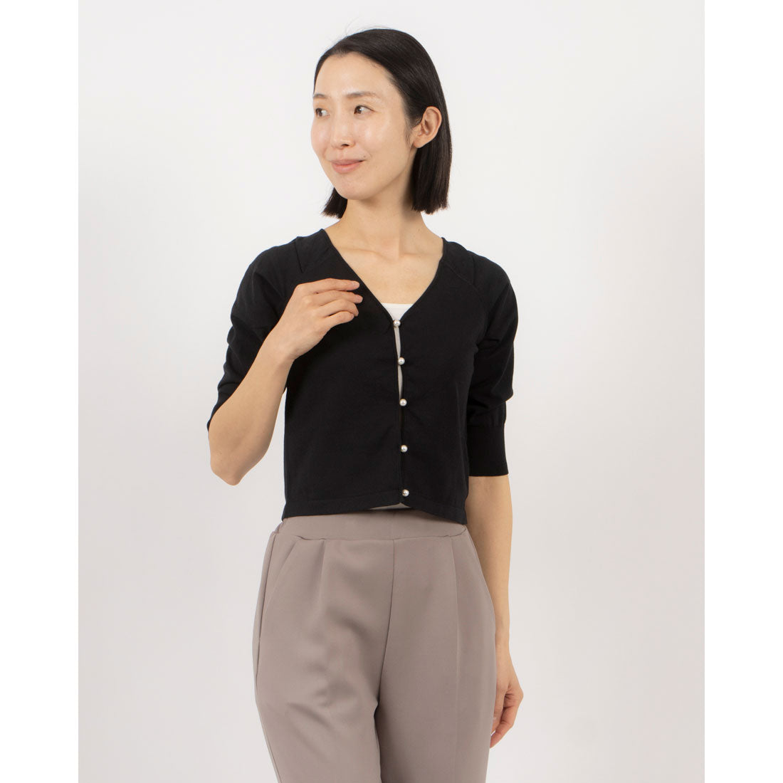 トーナル TONAL ショルダータックパールカーデ