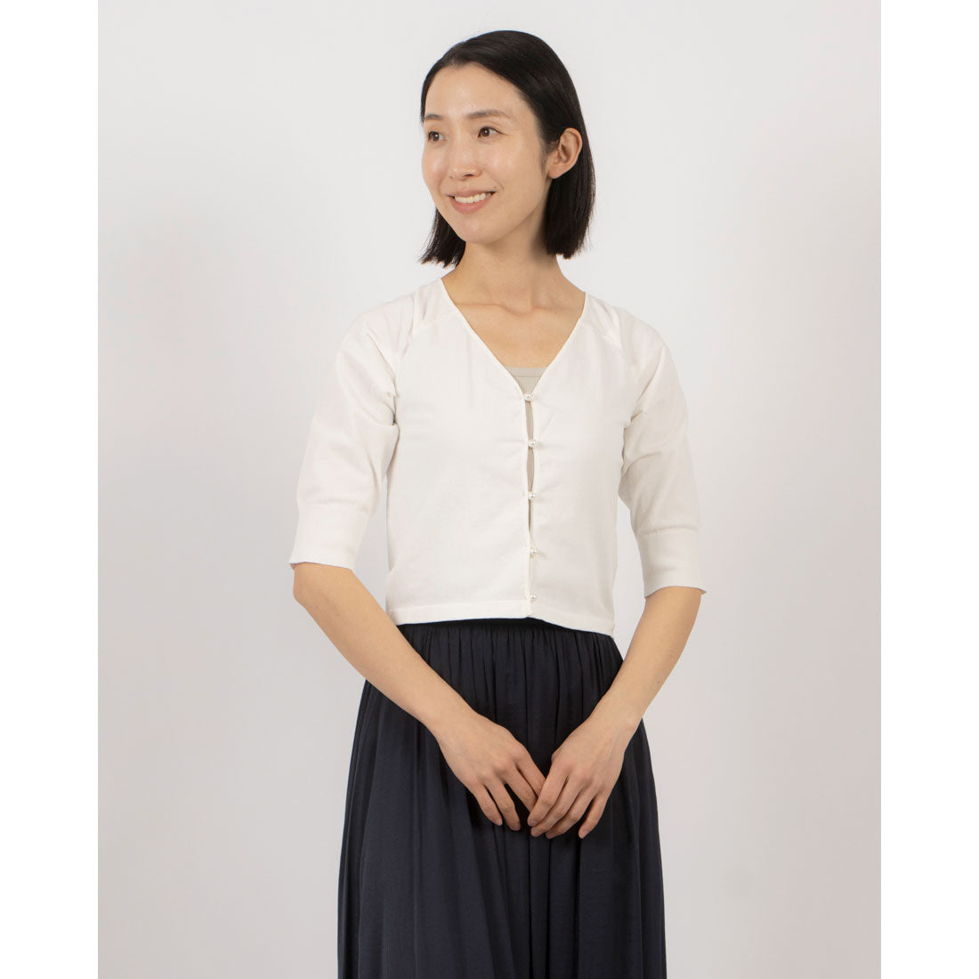 トーナル TONAL ショルダータックパールカーデ