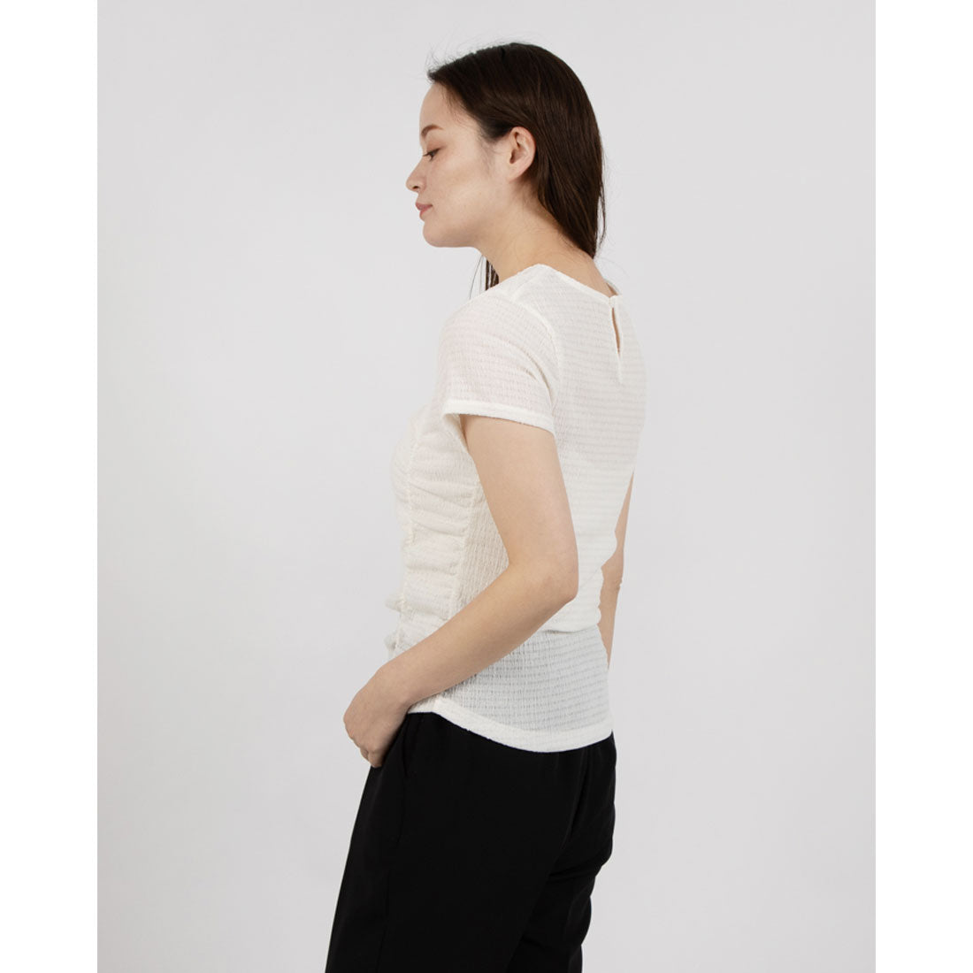 トーナル TONAL ギンガムシャーリングトップス