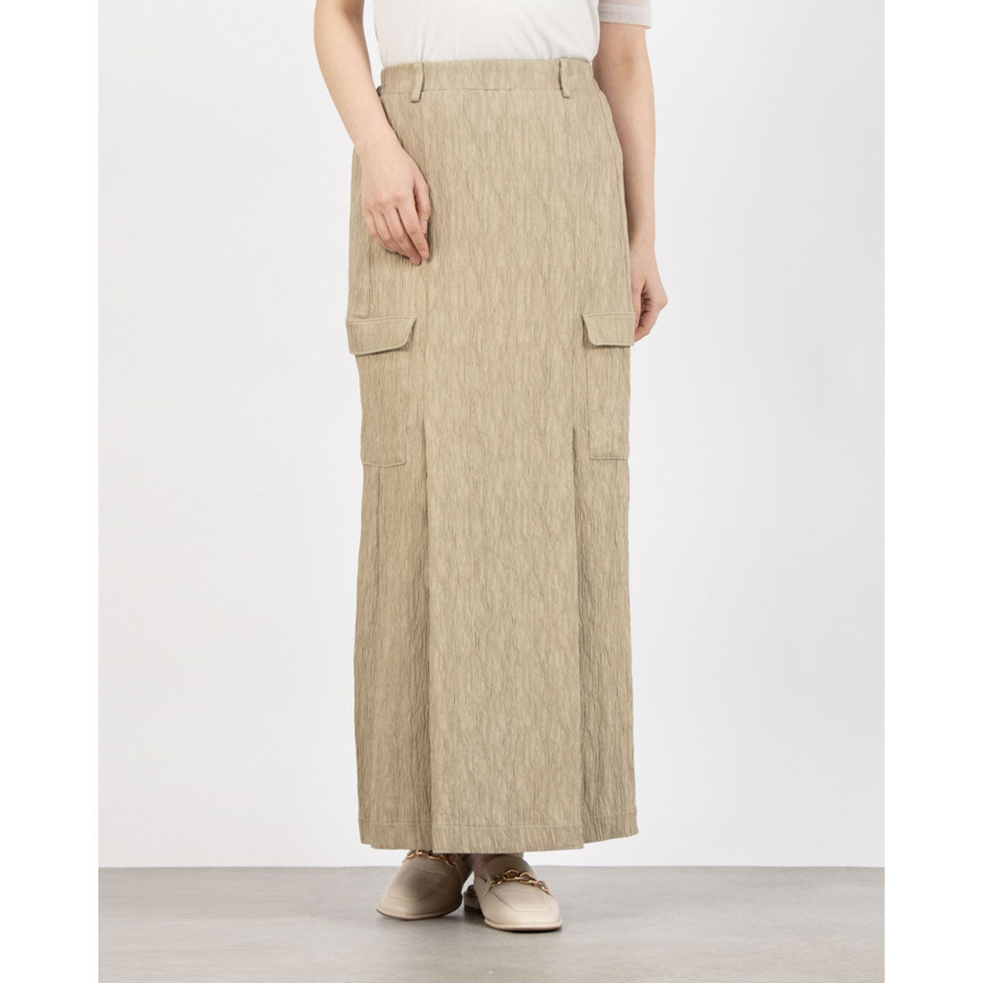 トーナル TONAL 楊柳カーゴスカート （ベージュ） ベージュ