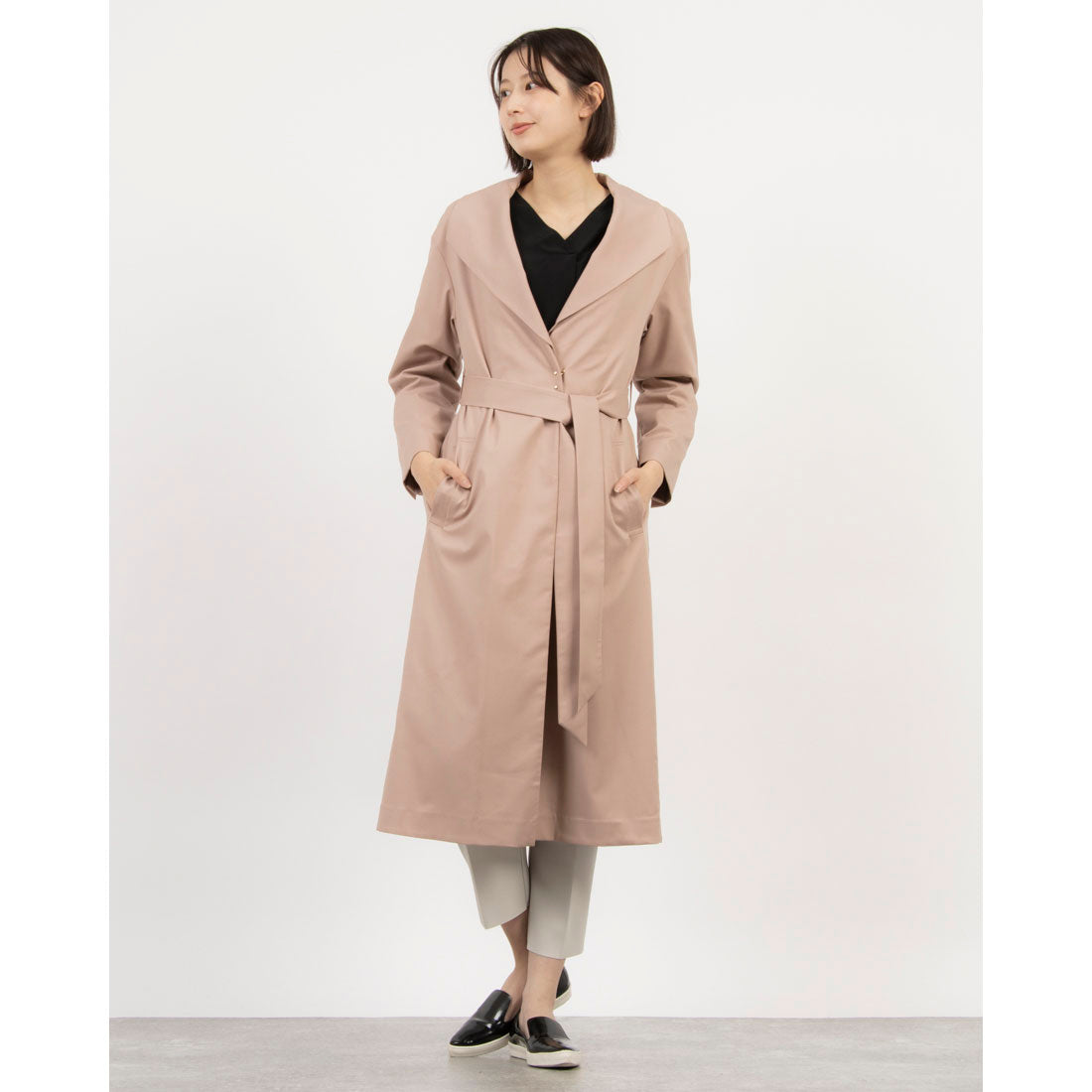 トーナル TONAL ビックラペル2WAYロングコート （ピンク） ピンク