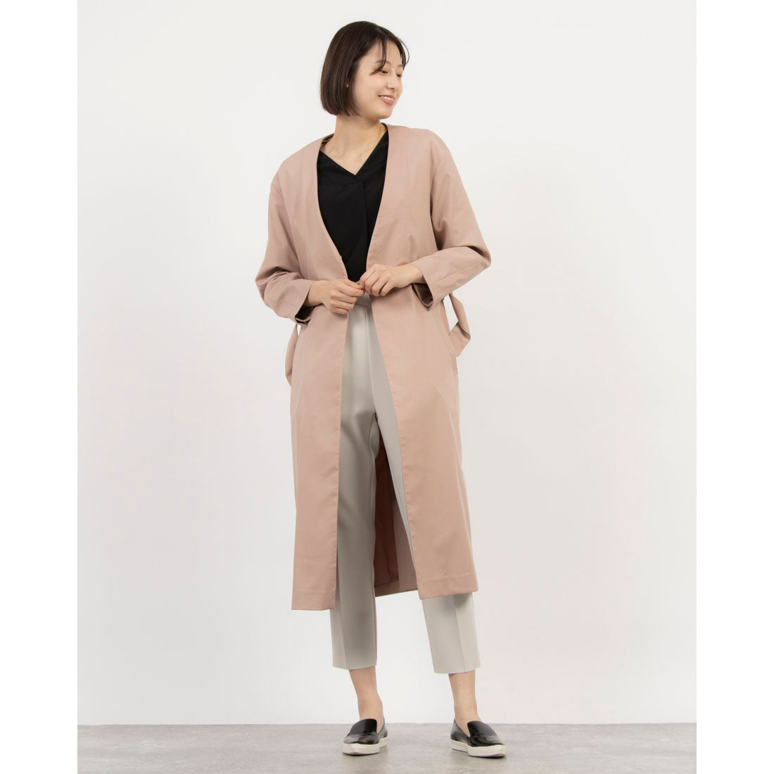トーナル TONAL ビックラペル2WAYロングコート （ピンク） ピンク