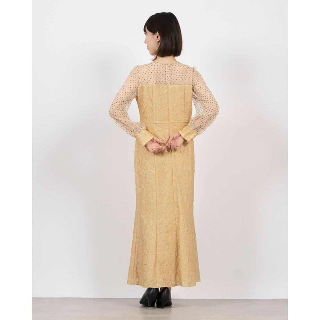 トーナル TONAL エンボスフラワードットミックスドレス