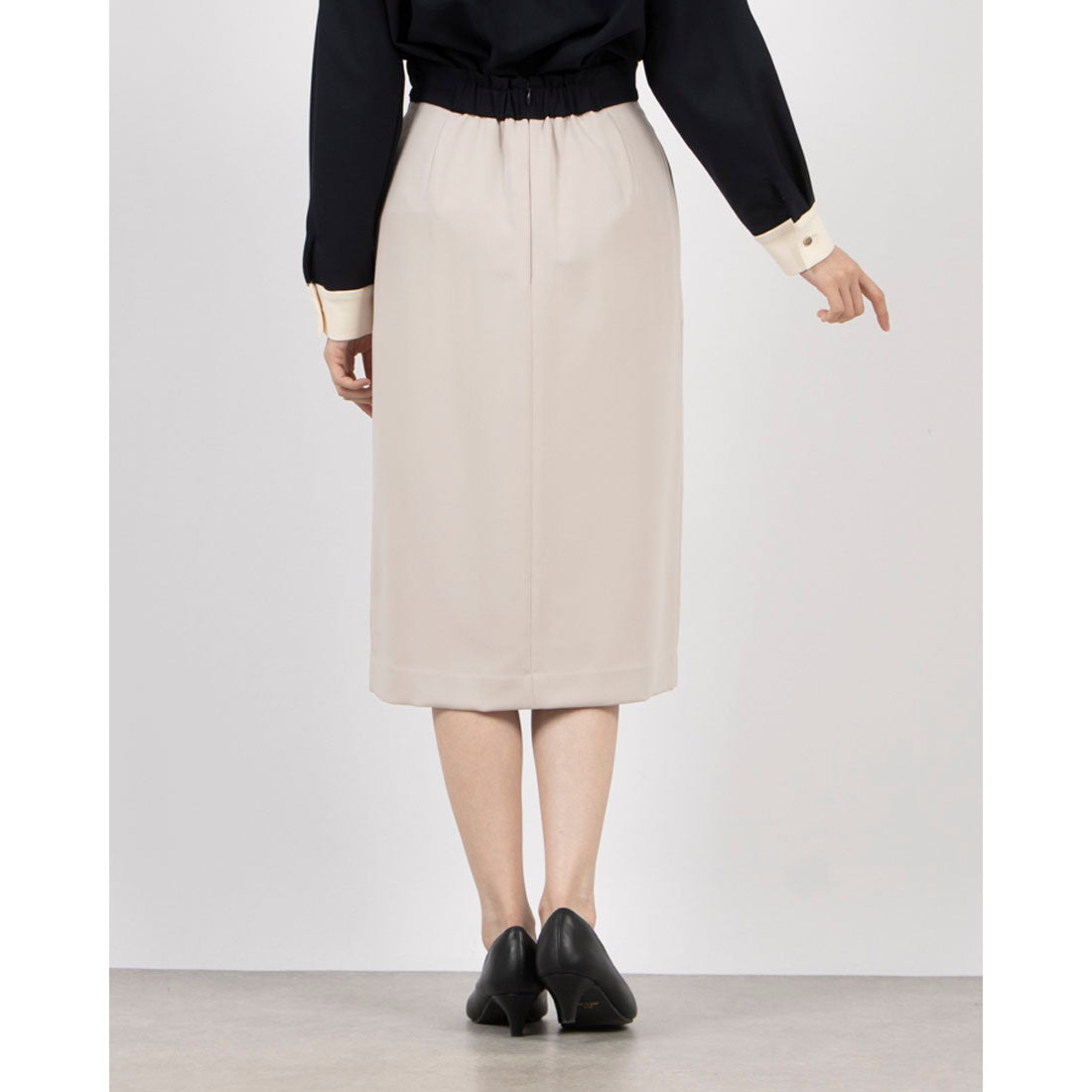 トーナル TONAL バイカラービットアシメタイトスカート