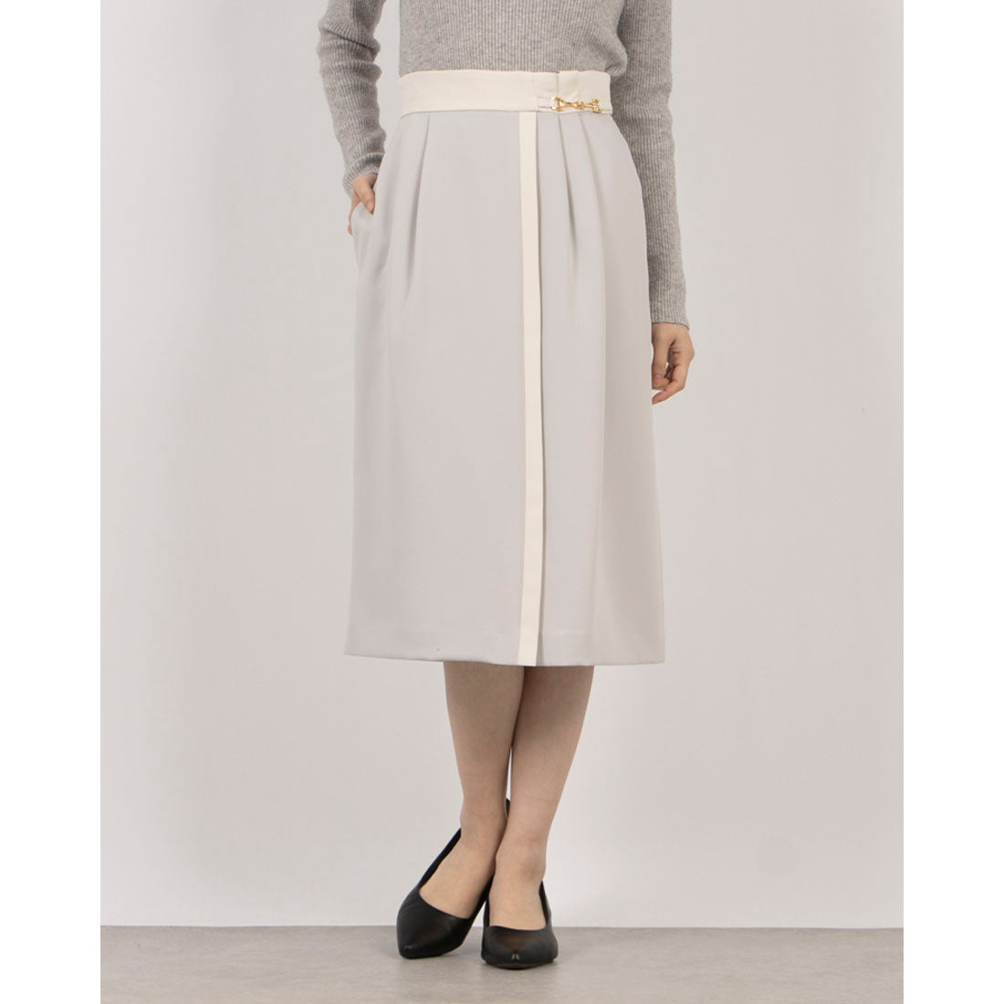 トーナル TONAL バイカラービットアシメタイトスカート