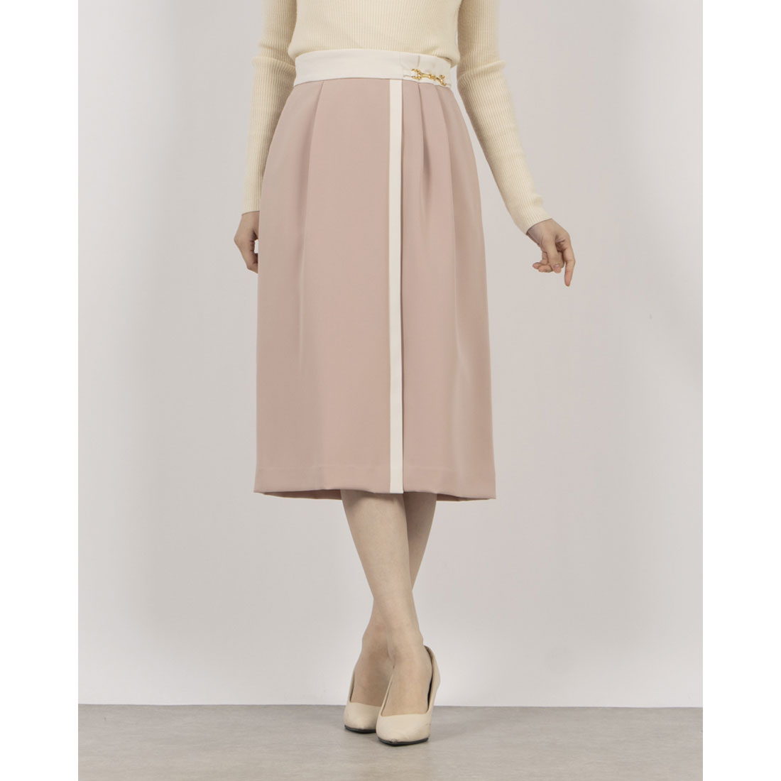トーナル TONAL バイカラービットアシメタイトスカート