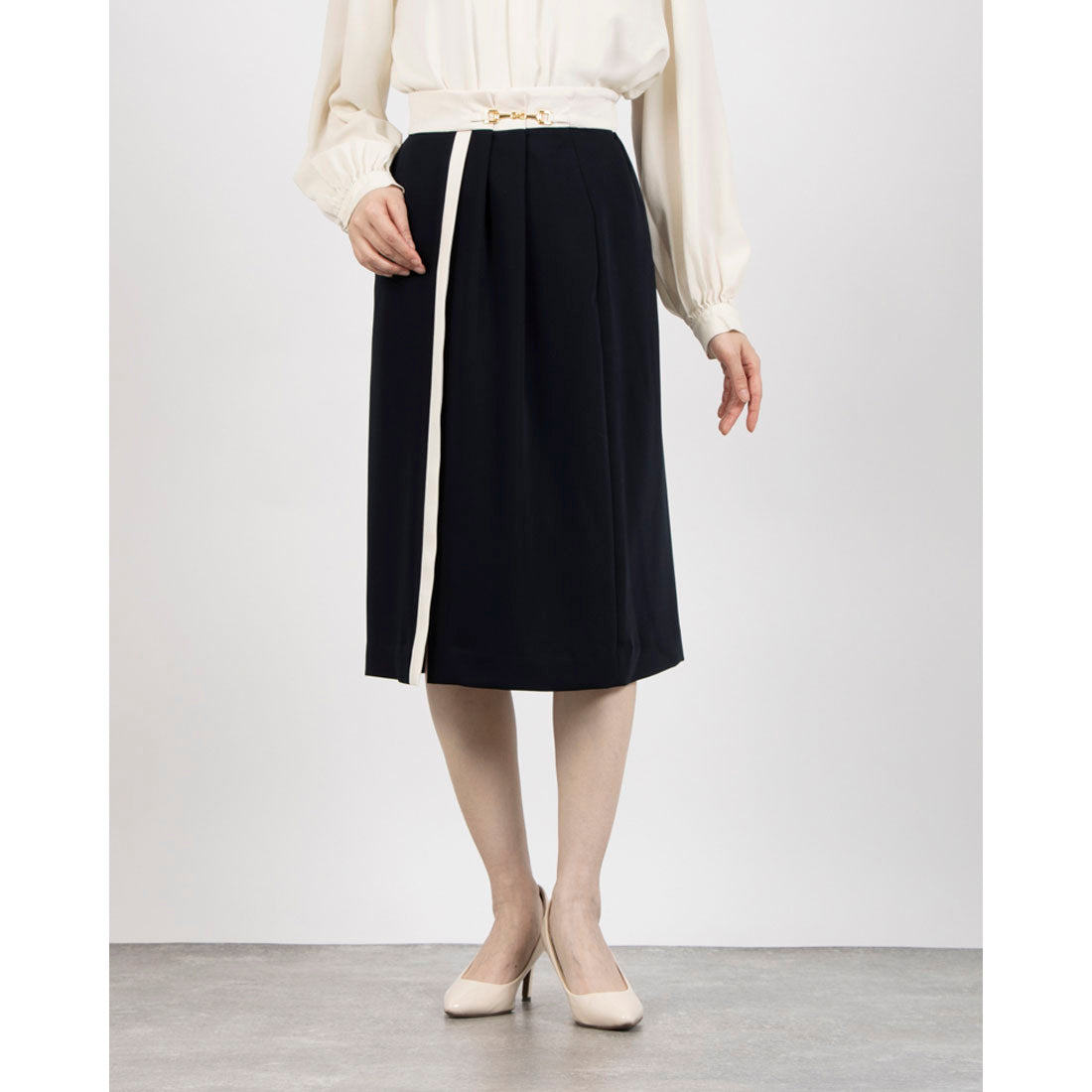 トーナル TONAL バイカラービットアシメタイトスカート