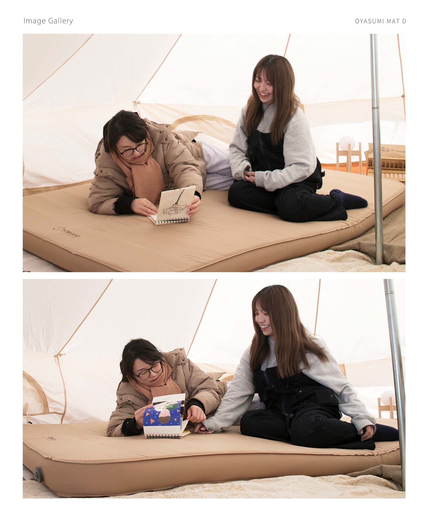 スモア S'more / 【OYASUMI MAT D 】折り畳み可能なキャンプ用マット（ベージュ） ベージュ