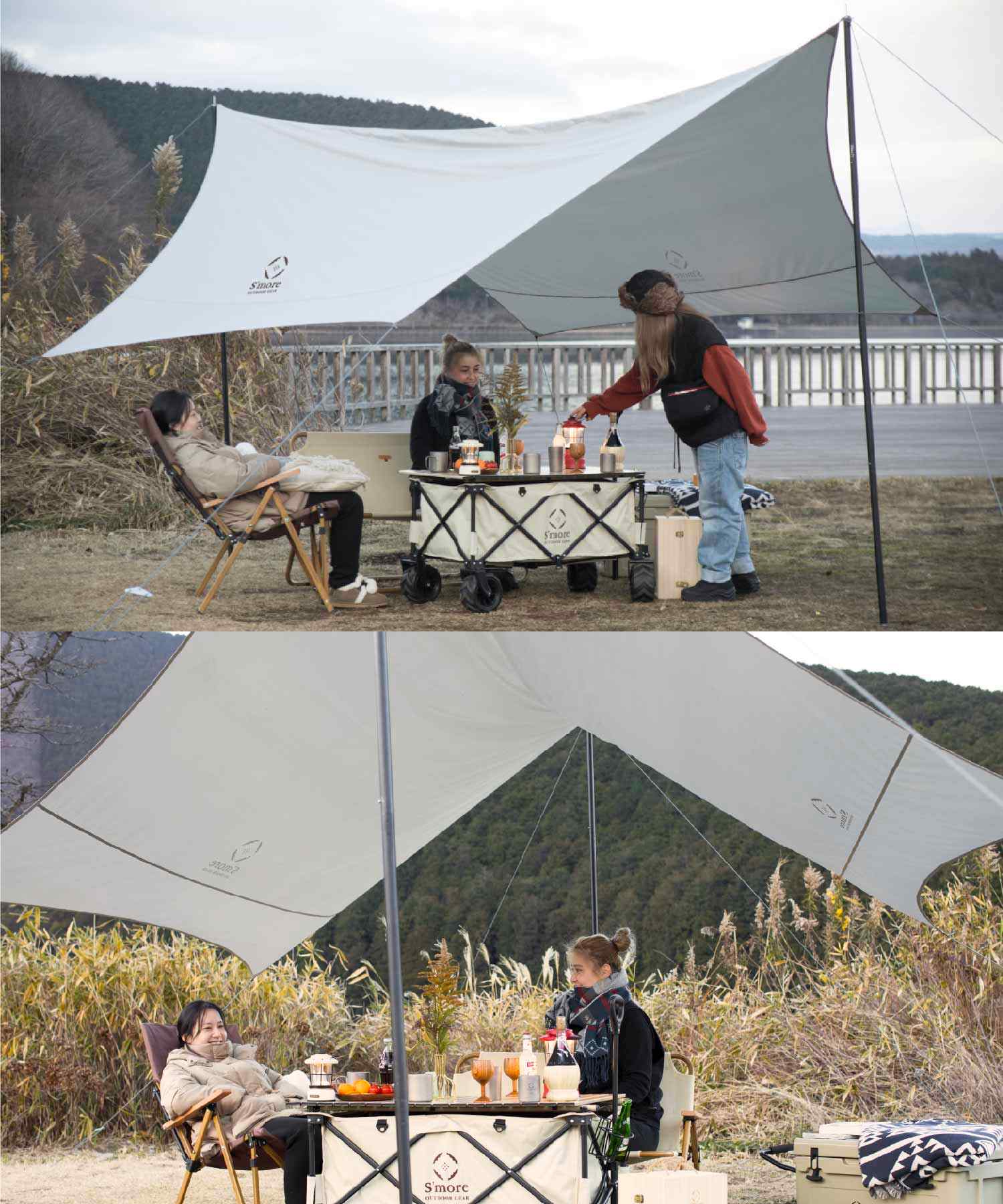 スモア S'more 【S'more / Tarp420 】 ヘキサタープ タープテント タープ テント ポリエステル キャンプ おしゃれ 防水 UVカット アウトドア 日除け バー