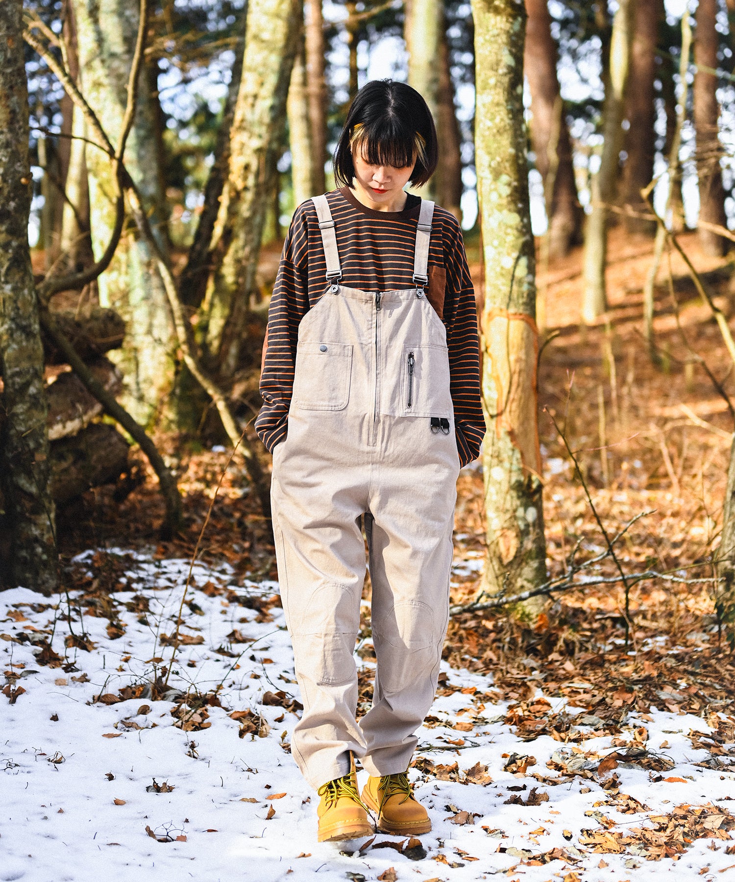 スモア S'more 【 S'more / BORDER POCKET L/S T SHIRTS 】 長袖tシャツ （ブラウン） ブラウン