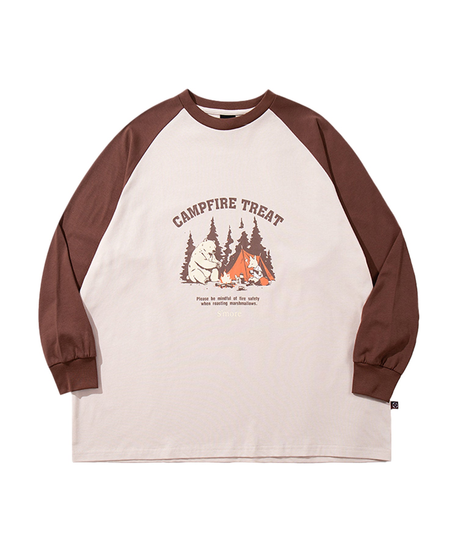 スモア S'more S'more/Campfire Treat Raglan L/S Tee キャンプファイヤートリートラグランロングスリーブTシャツ （ベージュ） ベージュ