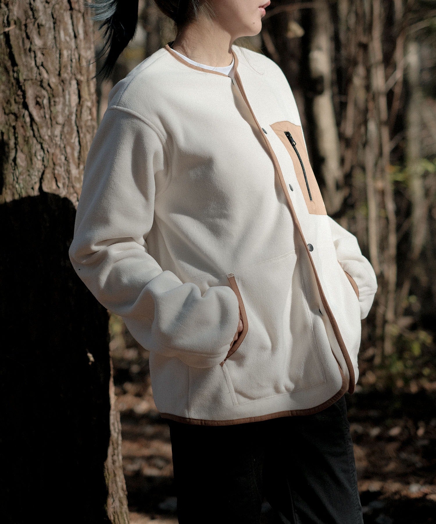 スモア S'more S'more/Fleece pocket cardigan （ベージュ） ベージュ