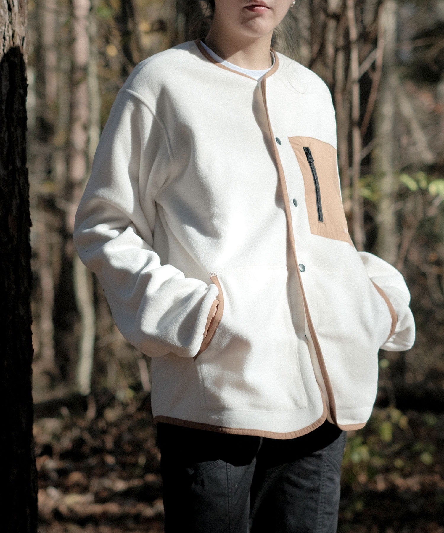 スモア S'more S'more/Fleece pocket cardigan （ベージュ） ベージュ
