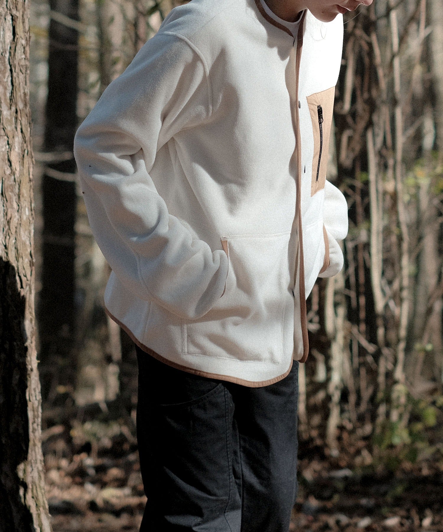 スモア S'more S'more/Fleece pocket cardigan （ベージュ） ベージュ