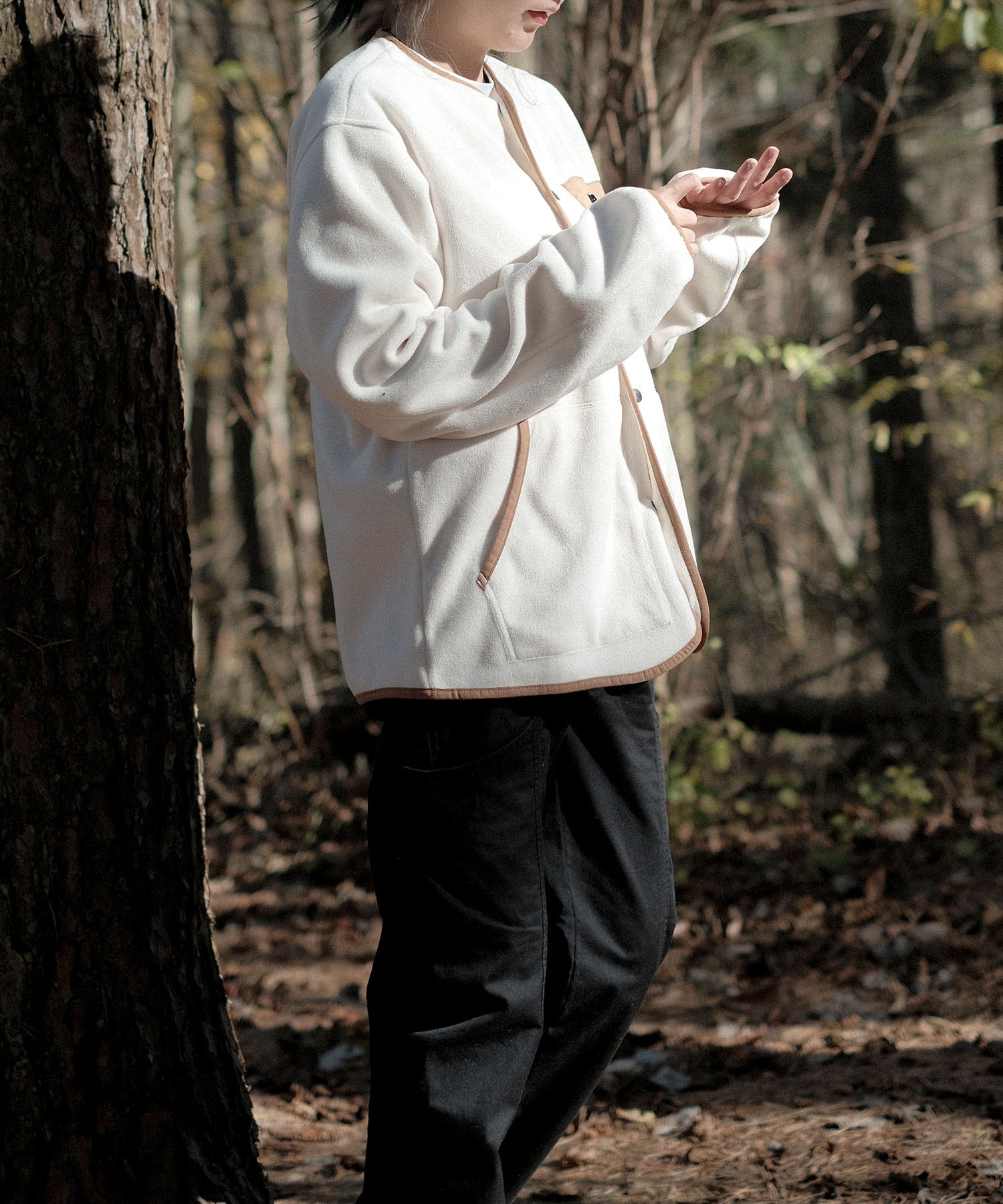 スモア S'more S'more/Fleece pocket cardigan （ベージュ） ベージュ