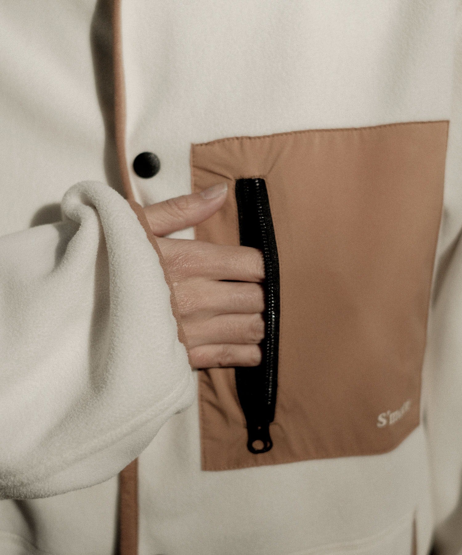 スモア S'more S'more/Fleece pocket cardigan （ベージュ） ベージュ