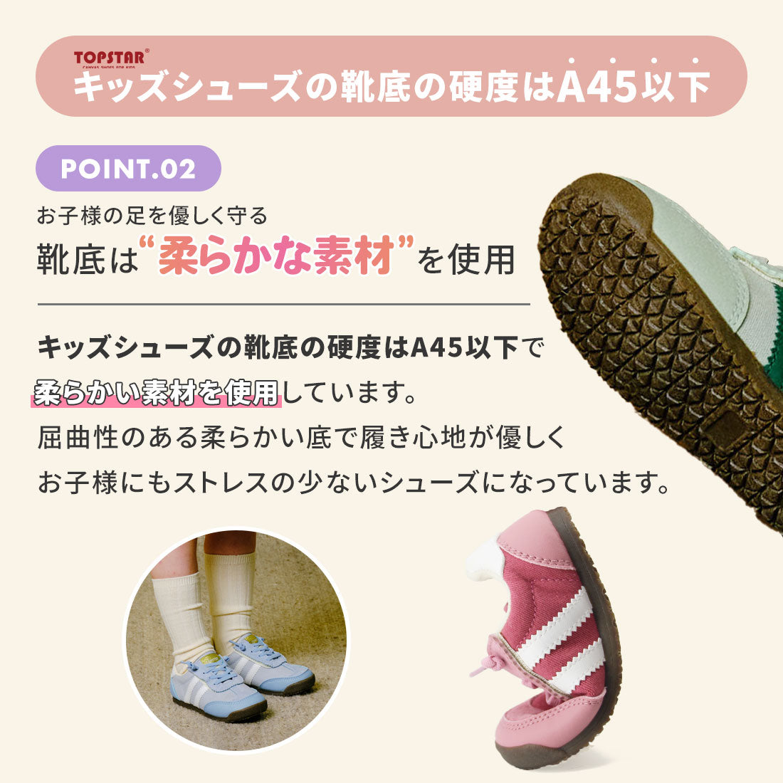 トップスター TOPSTAR TOPSTARゴム紐U型マジックテープキッズスニーカー （ブルー） ブルー