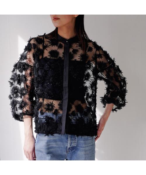 トラッゾドンナ TORRAZZO DONNA TORRAZZO DONNA ブラウス 6250-565 フリンジ スパンコール （05/WHITE/ホワイト） 05/WHITE/ホワイト