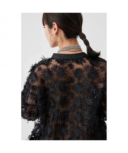 トラッゾドンナ TORRAZZO DONNA TORRAZZO DONNA ブラウス 6250-565 フリンジ スパンコール （05/WHITE/ホワイト） 05/WHITE/ホワイト