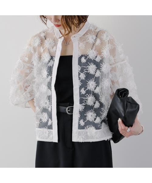 トラッゾドンナ TORRAZZO DONNA TORRAZZO DONNA ブラウス 6250-565 フリンジ スパンコール （05/WHITE/ホワイト） 05/WHITE/ホワイト