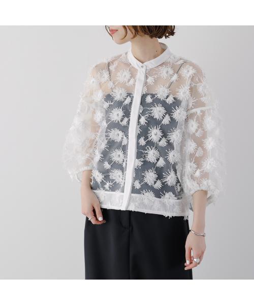 トラッゾドンナ TORRAZZO DONNA TORRAZZO DONNA ブラウス 6250-565 フリンジ スパンコール （05/WHITE/ホワイト） 05/WHITE/ホワイト