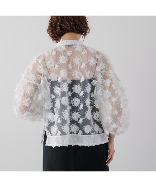 トラッゾドンナ TORRAZZO DONNA TORRAZZO DONNA ブラウス 6250-565 フリンジ スパンコール （05/WHITE/ホワイト） 05/WHITE/ホワイト