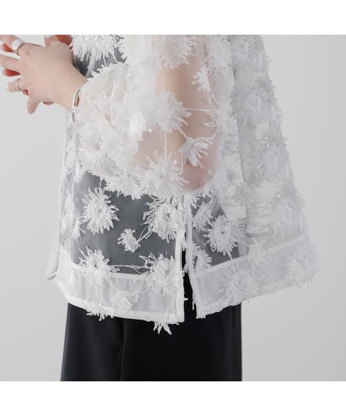 トラッゾドンナ TORRAZZO DONNA TORRAZZO DONNA ブラウス 6250-565 フリンジ スパンコール （05/WHITE/ホワイト） 05/WHITE/ホワイト