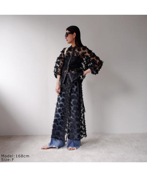 トラッゾドンナ TORRAZZO DONNA TORRAZZO DONNA ラップスカート 6250-562 フリンジ スパンコール （19/BLACK） 19/BLACK