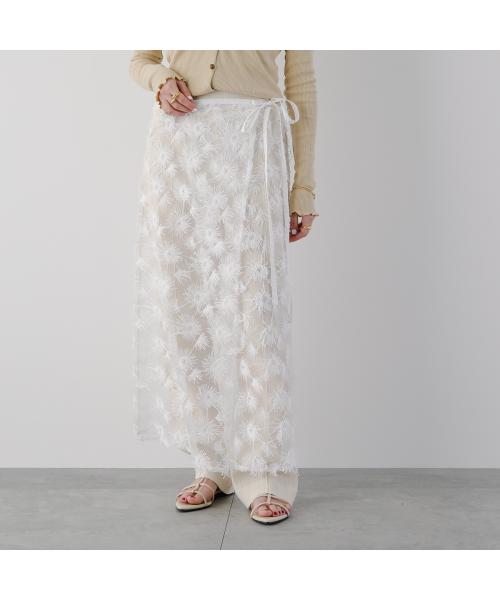 トラッゾドンナ TORRAZZO DONNA TORRAZZO DONNA ラップスカート 6250-562 フリンジ スパンコール （05/WHITE） 05/WHITE