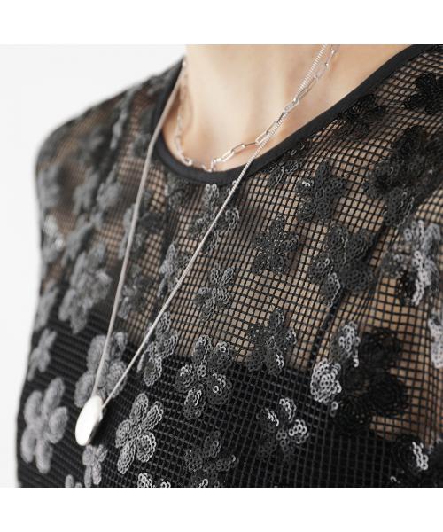 トラッゾドンナ TORRAZZO DONNA TORRAZZO DONNA ワンピース 6251-325 スパンコール メッシュ （19/BLACK） 19/BLACK