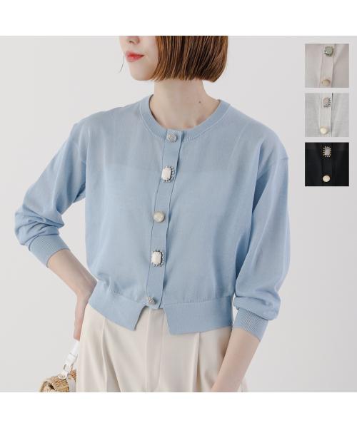 トラッゾドンナ TORRAZZO DONNA TORRAZZO DONNA カーディガン Bijou cardigan 6251-680 （91/SAXE） 91/SAXE