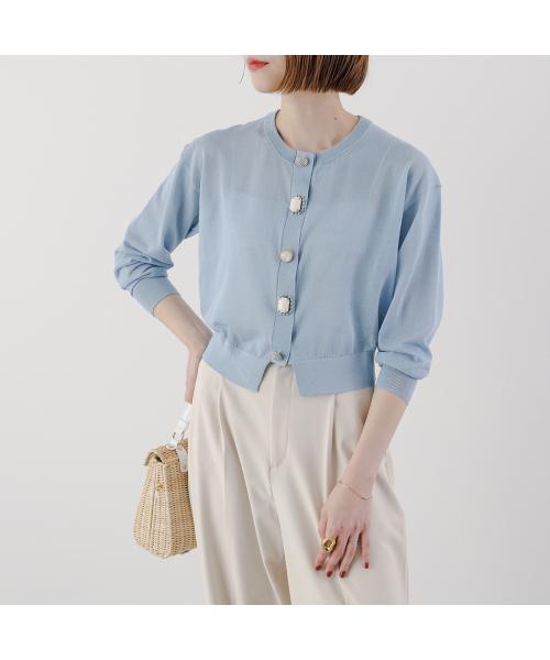 トラッゾドンナ TORRAZZO DONNA TORRAZZO DONNA カーディガン Bijou cardigan 6251-680 （91/SAXE） 91/SAXE