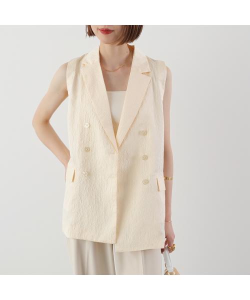 トラッゾドンナ TORRAZZO DONNA TORRAZZO DONNA ベスト 6251-342 ジャガード ダブル （09/IVORY/アイボリー） 09/IVORY/アイボリー