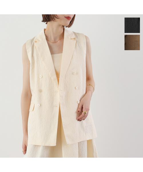トラッゾドンナ TORRAZZO DONNA TORRAZZO DONNA ベスト 6251-342 ジャガード ダブル （09/IVORY/アイボリー） 09/IVORY/アイボリー