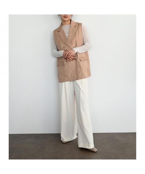 トラッゾドンナ TORRAZZO DONNA TORRAZZO DONNA ベスト 6251-342 ジャガード ダブル （09/IVORY/アイボリー） 09/IVORY/アイボリー