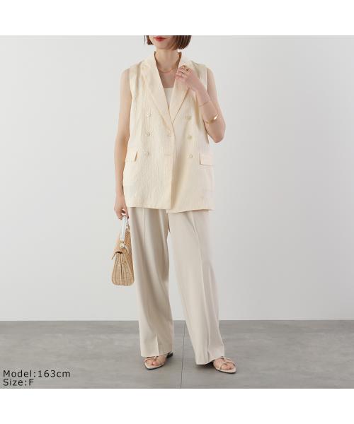トラッゾドンナ TORRAZZO DONNA TORRAZZO DONNA ベスト 6251-342 ジャガード ダブル （09/IVORY/アイボリー） 09/IVORY/アイボリー