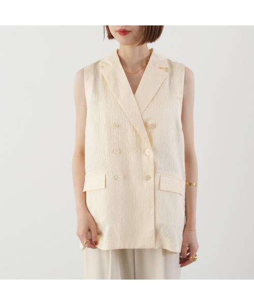 トラッゾドンナ TORRAZZO DONNA TORRAZZO DONNA ベスト 6251-342 ジャガード ダブル （09/IVORY/アイボリー） 09/IVORY/アイボリー