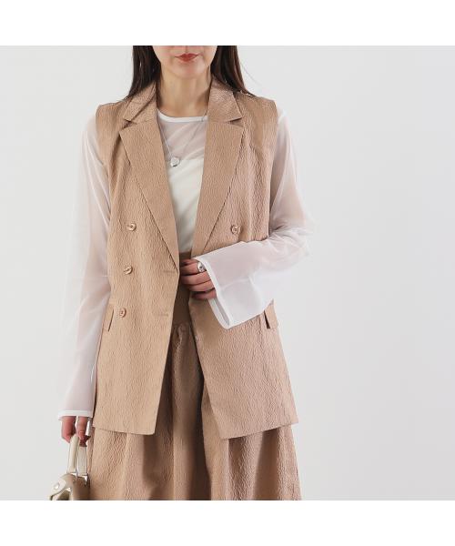トラッゾドンナ TORRAZZO DONNA TORRAZZO DONNA ベスト 6251-342 ジャガード ダブル （09/IVORY/アイボリー） 09/IVORY/アイボリー